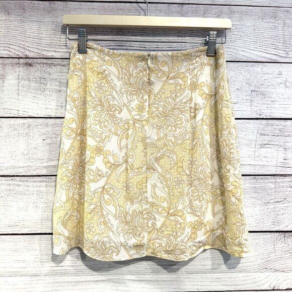 Sage The Label Yellow Floral Wrap Mini Skirt Boho Summer High Waist Skirt Small - Picture 2 of 8